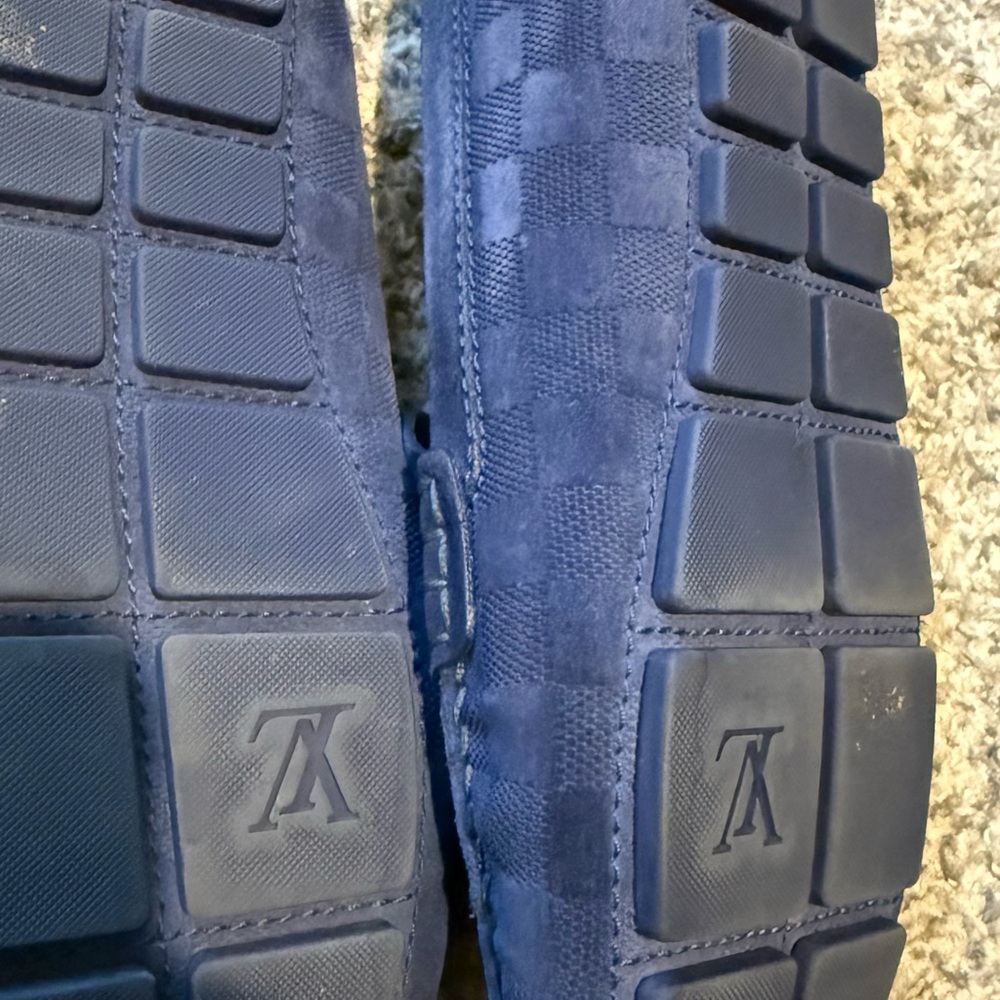Louis Vuitton Navy Suede Loafers - Picture 4 of 5